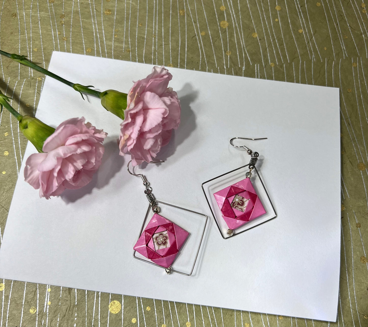 Mini Mosaic origami earrings