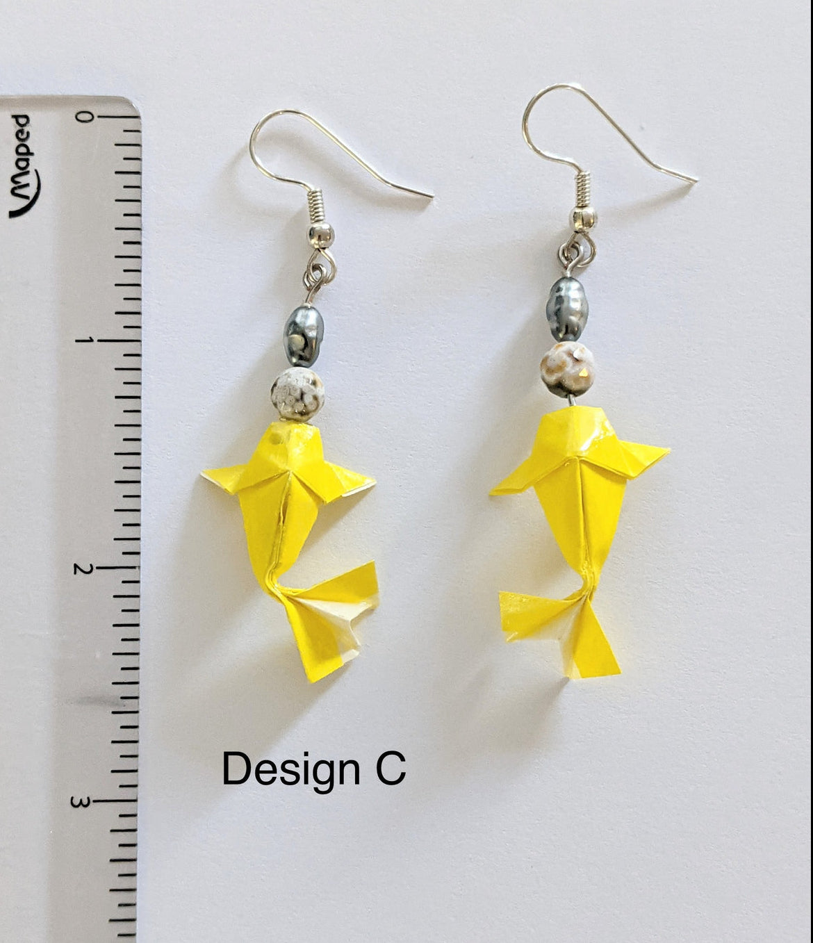 Koi Fish lava bead origami earrings